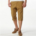 Mustard Roll-Up Cropped Shorts